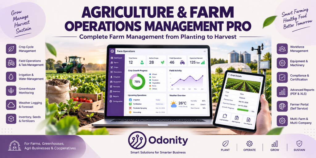 Agriculture & Farm Operations Management Pro | Smart Farming | Crop & Harvest Management