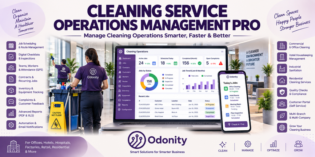 Cleaning Service Operations Pro | Field Workforce & Contract Management | All-in-One Cleaning Platform