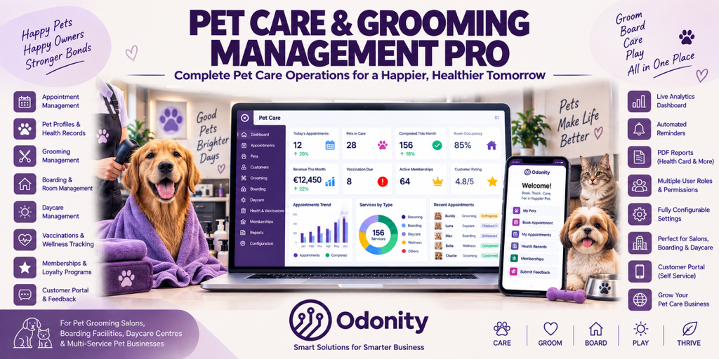 Pet Care & Grooming Management Pro | Advanced Pet Service Operations Platform