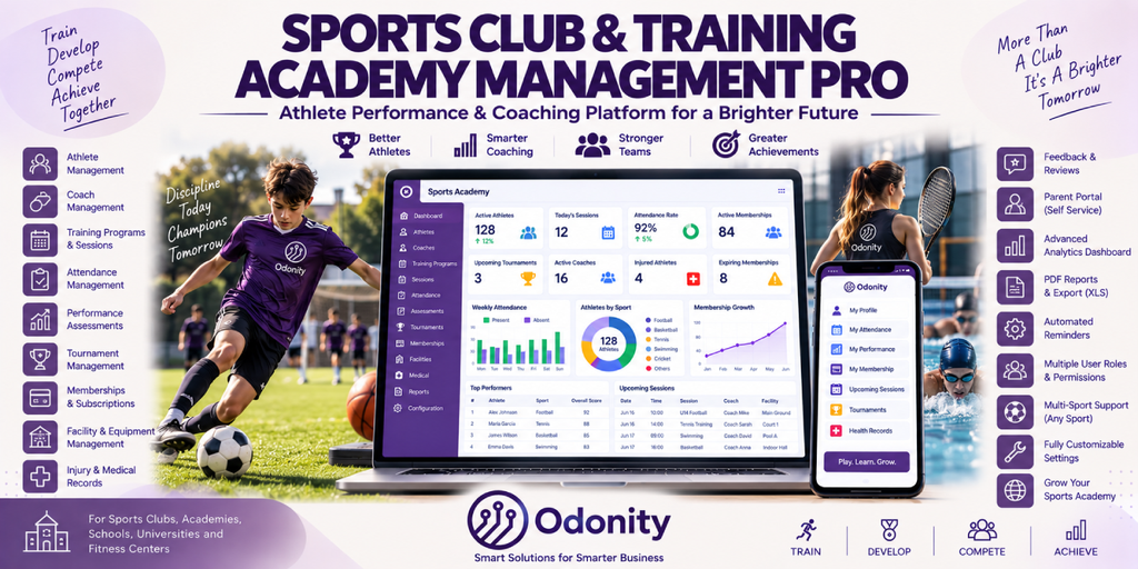 Odoo Sports Club & Training Academy Management Pro | Athlete Performance & Coaching Platform