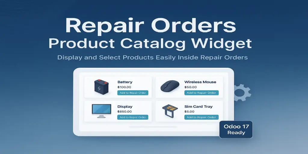 Repair Orders Product Catalog Widget