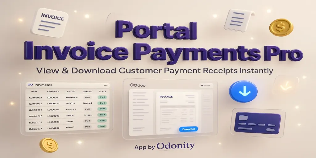 Odoo Portal Invoice Payments Pro | Customer Payment Receipts | Download Invoice Payment Slips From Odoo Portal