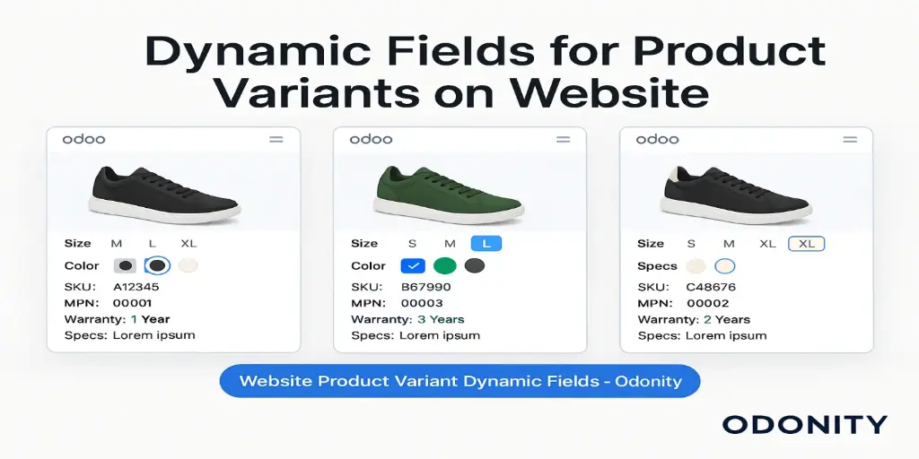 Website Product Variant Dynamic Fields Display
