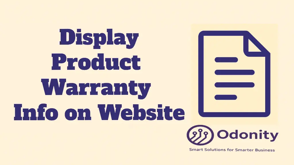 Product Warranty Info on Website