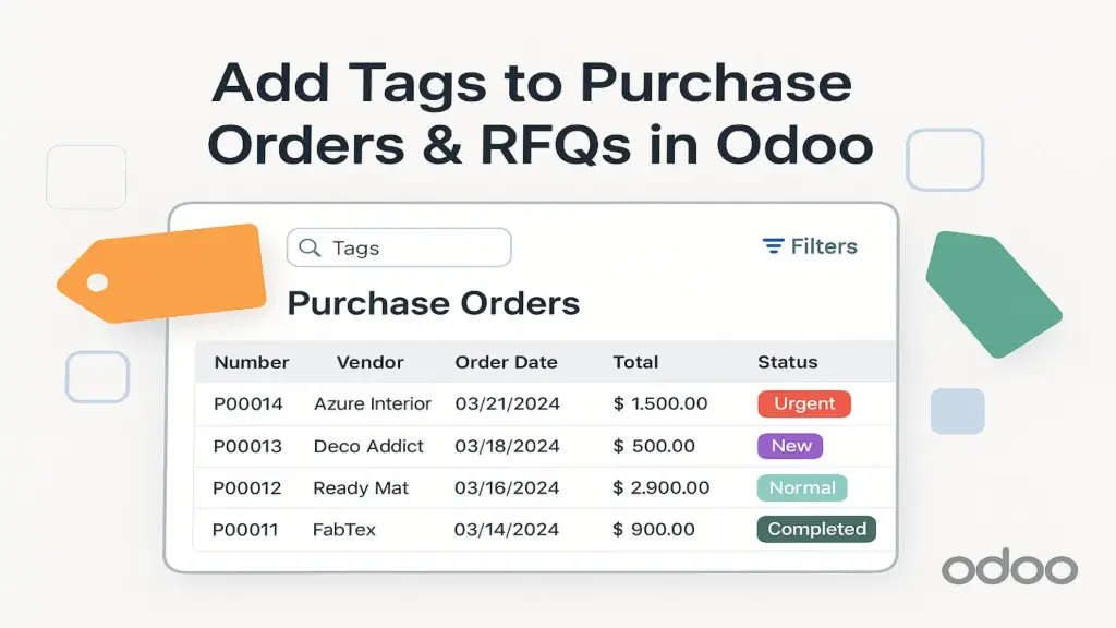 Purchase Tags | Odoo Purchase Tags App – Add Tags to Purchase Orders & RFQs