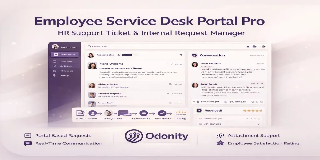 Employee Service Desk Portal Pro | HR Support Ticket & Internal Request Manager