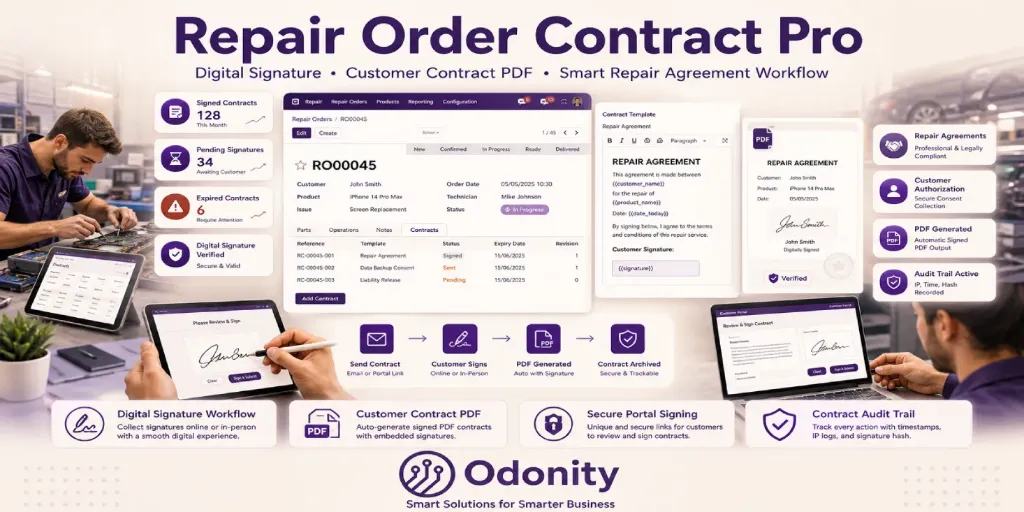 Repair Order Contract Pro | Digital Signature | Customer Contract PDF
