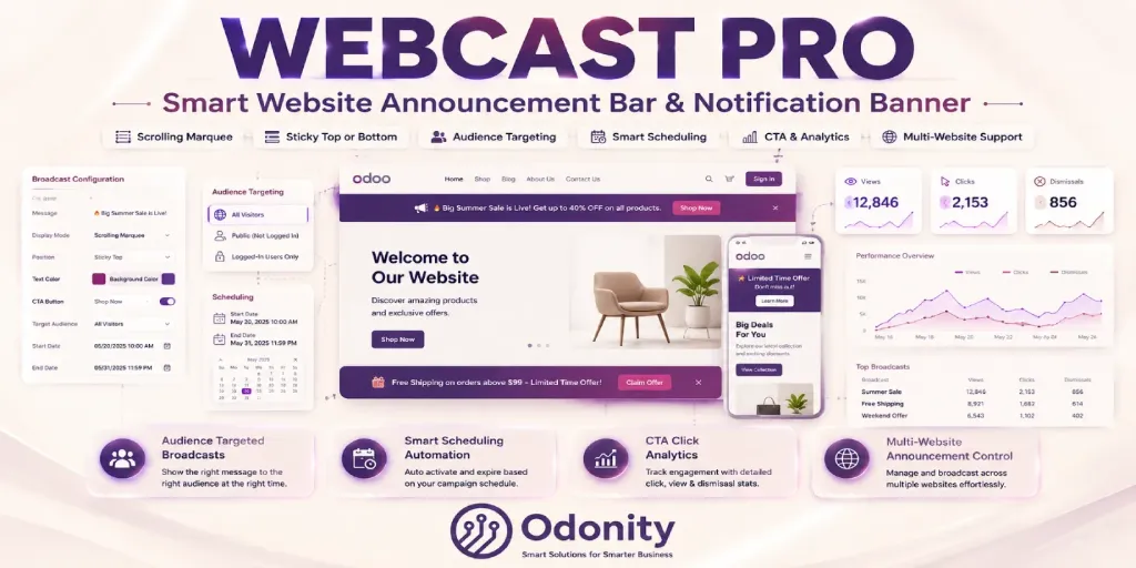 WebCast Pro | Smart Website Announcement Bar & Notification Banner