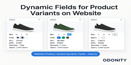 Website Product Variant Dynamic Fields Display